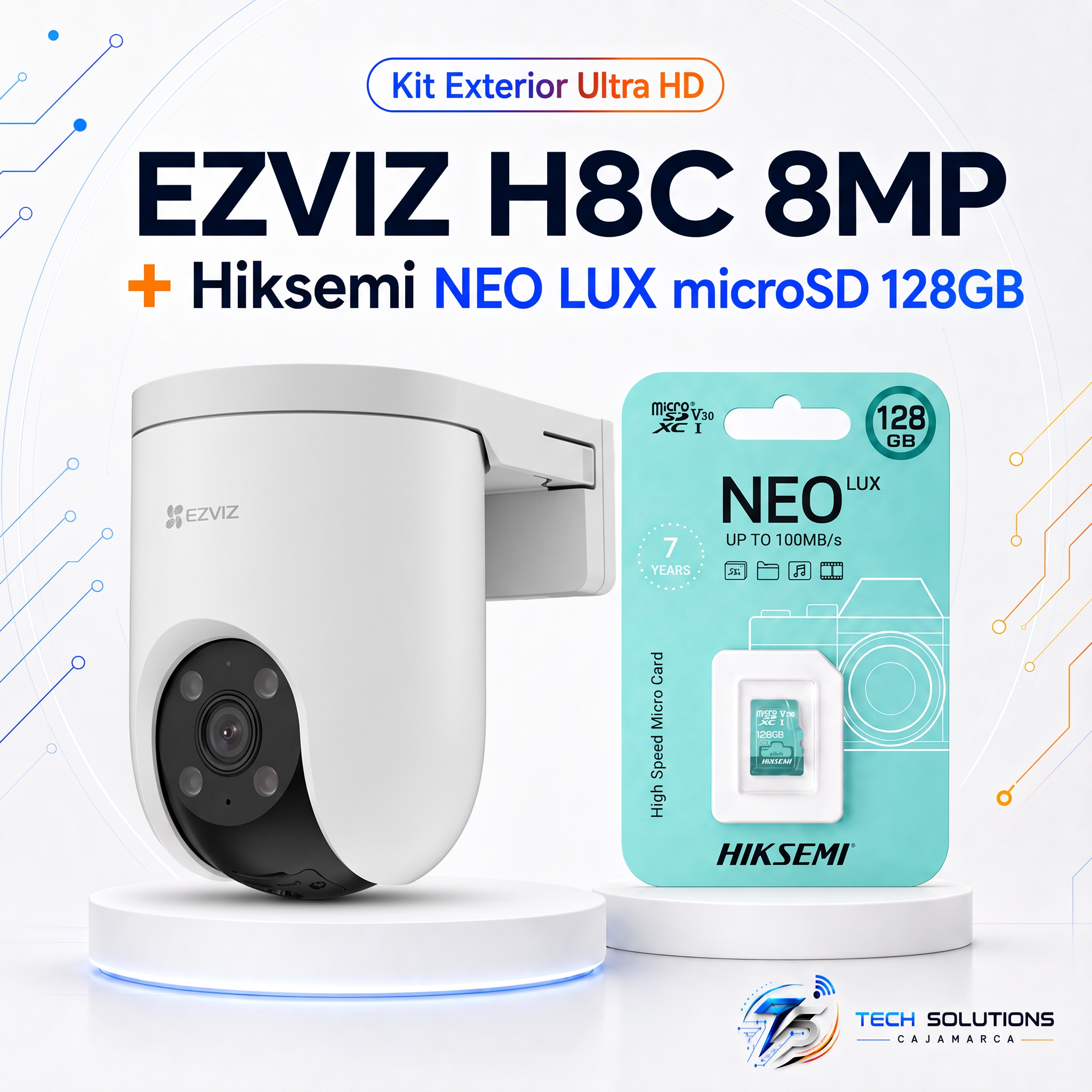 Kit Exterior Ultra HD EZVIZ H8C 8MP + 128GB