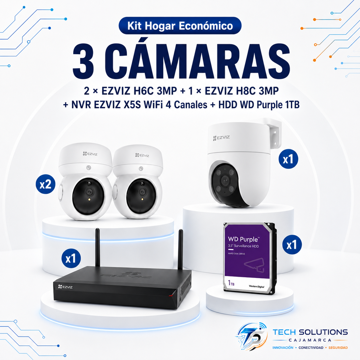 Kit Hogar Económico de 3 Cámaras