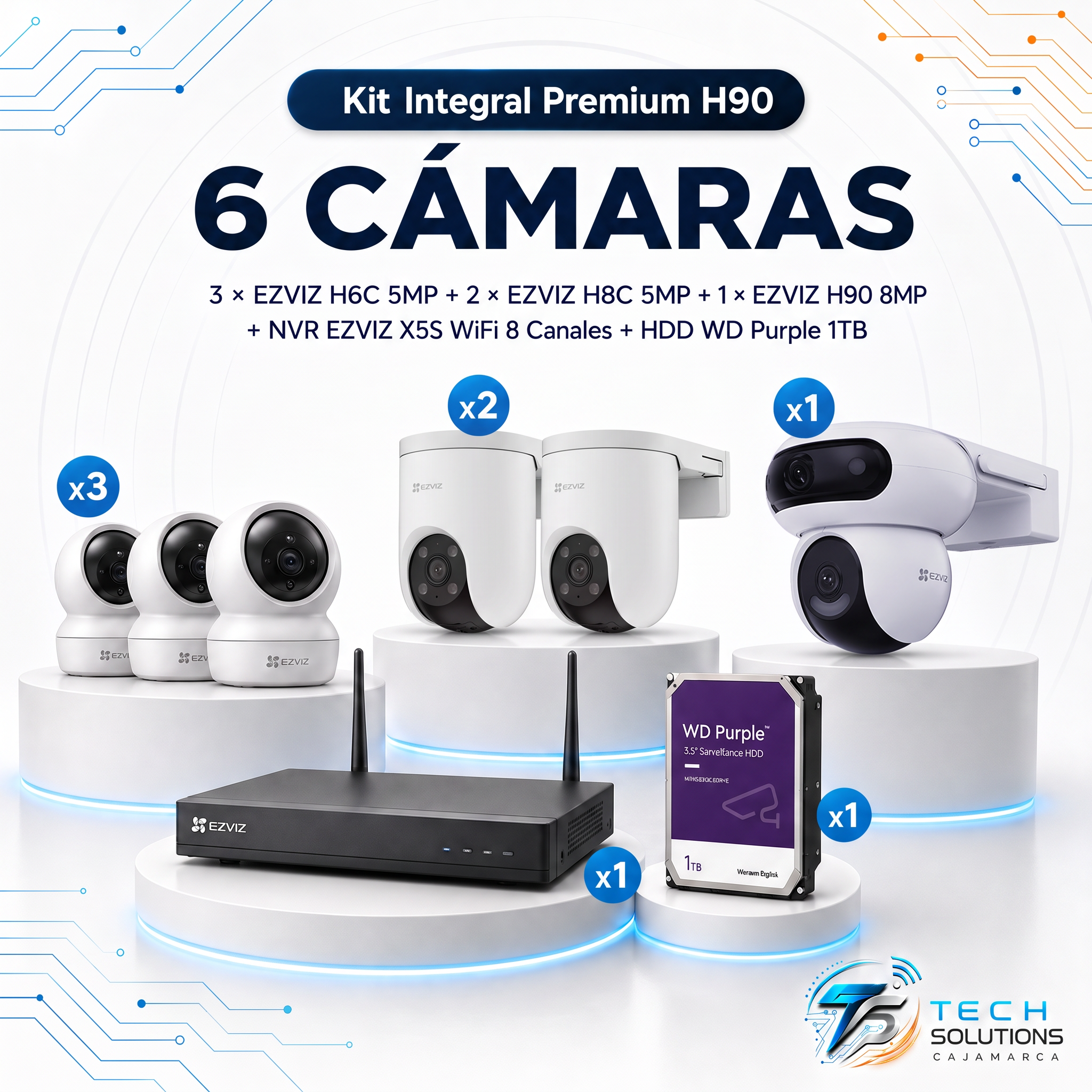 Kit Integral Premium H90 de 6 Cámaras