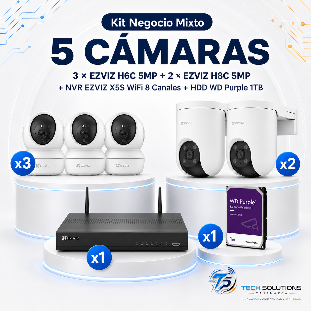 Kit Negocio Mixto de 5 Cámaras